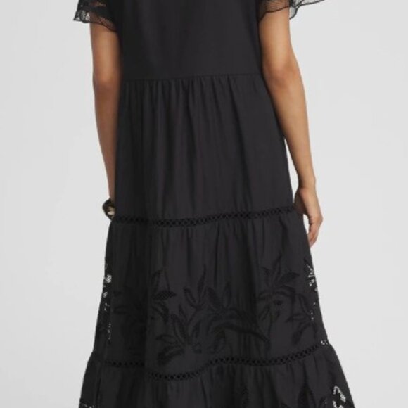 NWT CHICOS EYELET LACE INSERT MAXI DRESS. SIZE 2 ( 12 ) - Picture 6 of 8